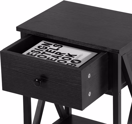 Прикроватная тумбочка с 2 ящиками и ящиком для мусора