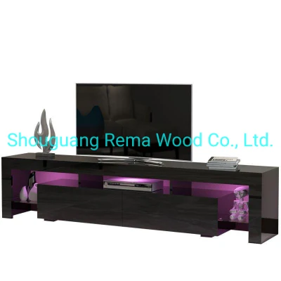 Горячая продажа деревянная подставка под телевизор, чайный столик, ТВ-шкаф, консоль со светодиодной подсветкой